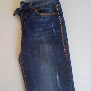 Rock & Republic Women's Distressed Kassandra Boot Cut Jeans Dark Blue 28 waist